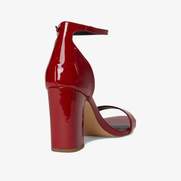 Madden Girl Sasha Two-Piece Block Heel Sandals | Dark Red Patent | Size 9 - Picture 3 of 5